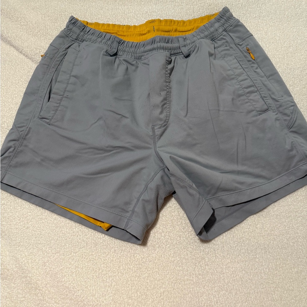 Birddogs Gray Athletic Shorts with Yellow Highlights